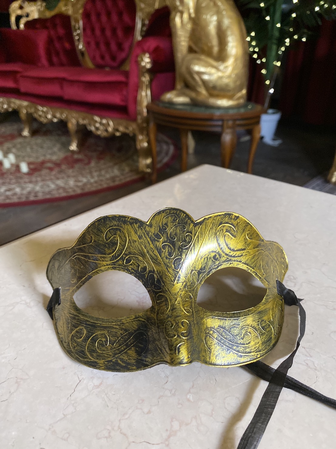 ヴェネチアンタイプマスク　ゴールド フリーサイズ